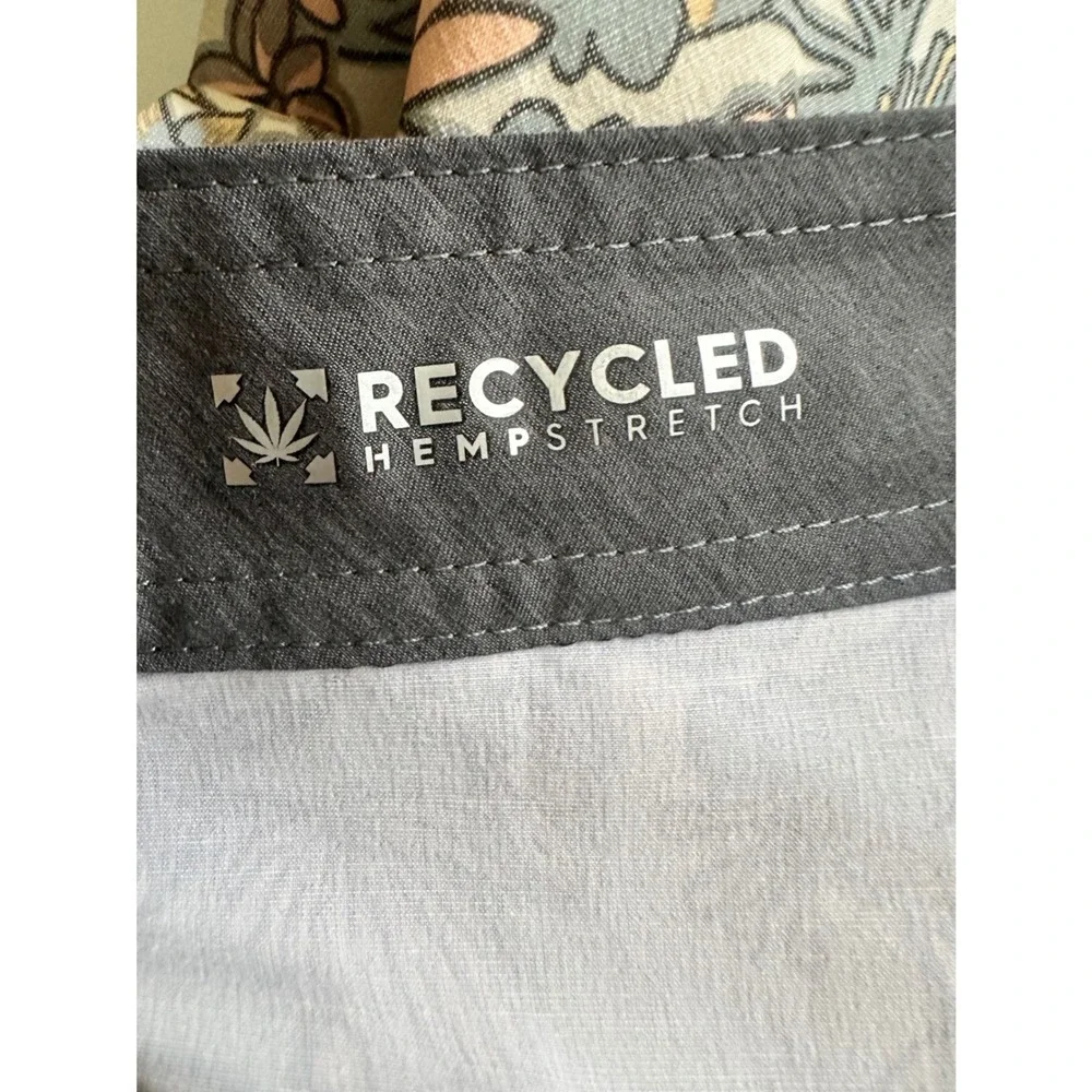 Quiksilver Highline Board Shorts Mens 38 Floral Recycled Hemp Stretch SwimTrunks